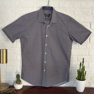 Mens Bugatchi Short Sleeve Button Up M